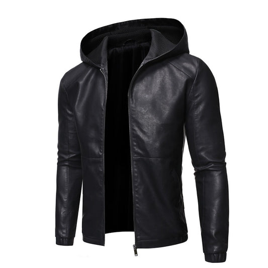 Veste à capuche en cuir gothique