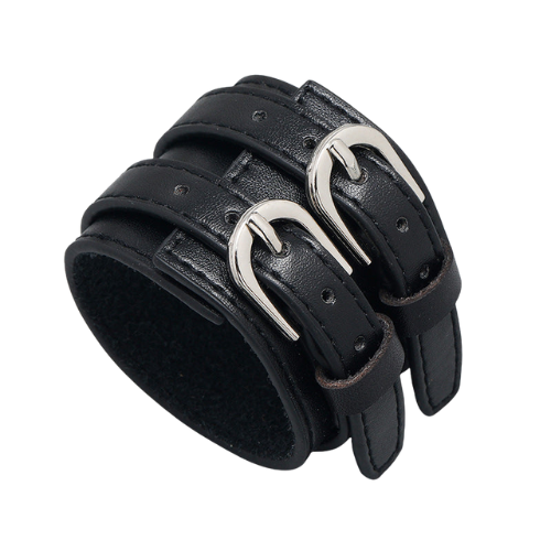 Bracelet noir - Bracelet en cuir gothique