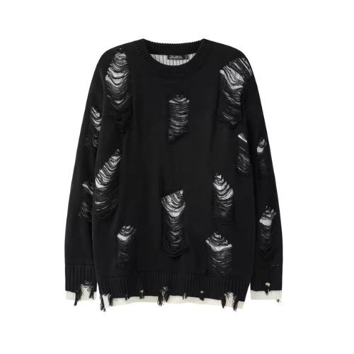 Pull surdimensionné à faux trous