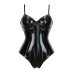 Bustier Noir Vinyle Brillant – Style Punk Sexy