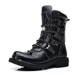 Bottes de moto gothiques pour hommes noires