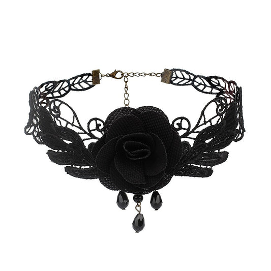 Collier gothique victorien à rose