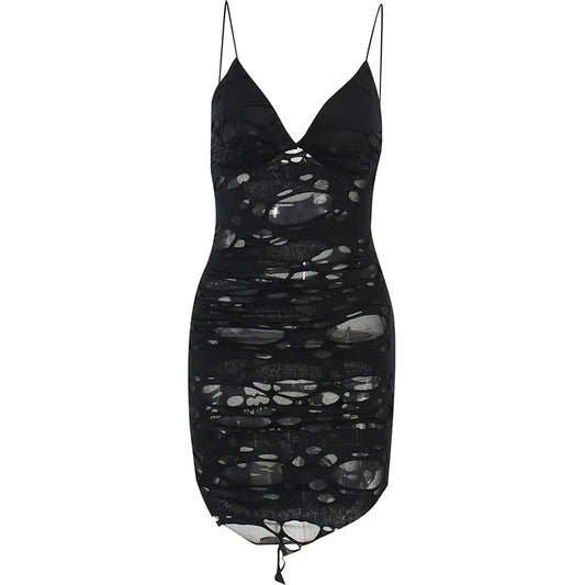Robe moulante ajustée au design déchiré