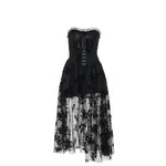 Jupe longue gothique sexy punk transparente amincissante