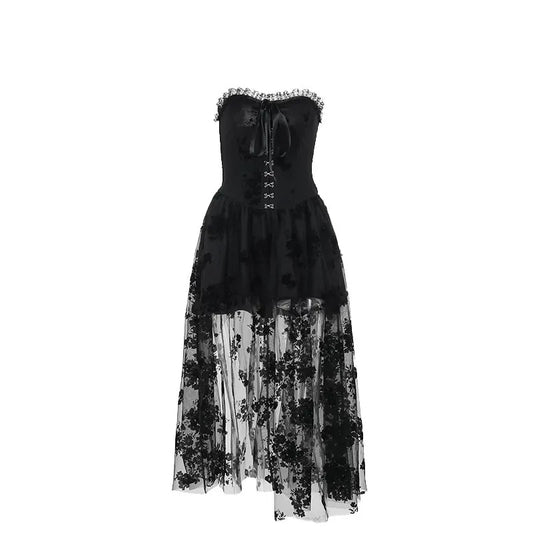 Jupe longue gothique sexy punk transparente amincissante