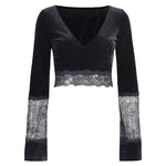Haut dentelle noir gothique