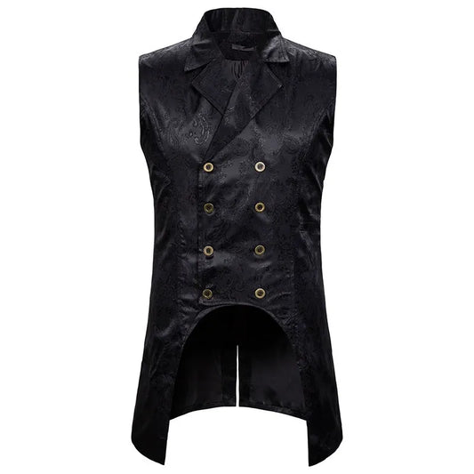 Gilet gothique à motif cachemire et fermeture à double boutonnage