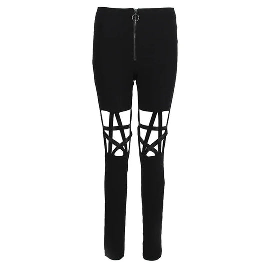 Pantalon gothique avec découpes