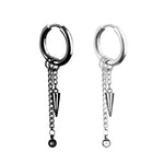 Boucles d'oreilles créoles gothiques avec pendentif chaîne et pique