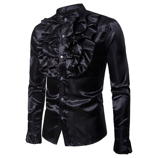 Chemise de soirée gothique pour homme finition satinée