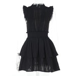 Robe trapèze noir sans manches style gothique foncé
