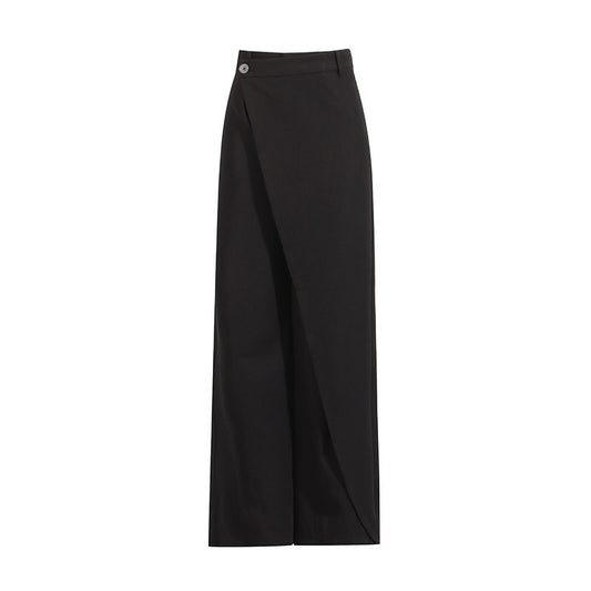 Pantalon ample taille haute style gothique