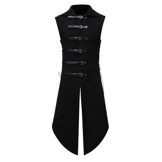 Gilet gothique long avec boucles
