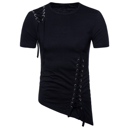 T-shirt à lacets style gothique